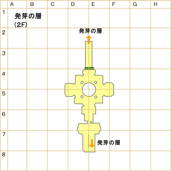 氷晶の聖塔2階(発芽の層)マップ